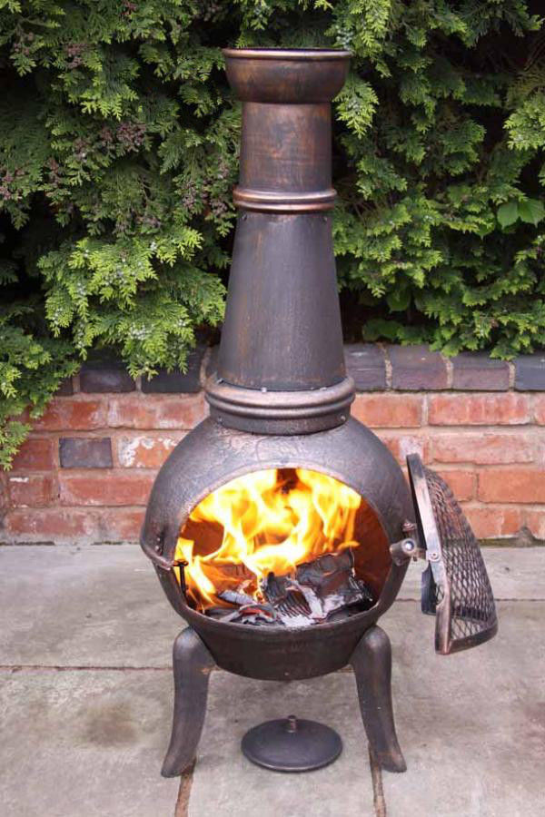 Patio Wood Fire Pit
 Cast Iron Chimenea Patio Heater Barbeque Fire Pit Wood