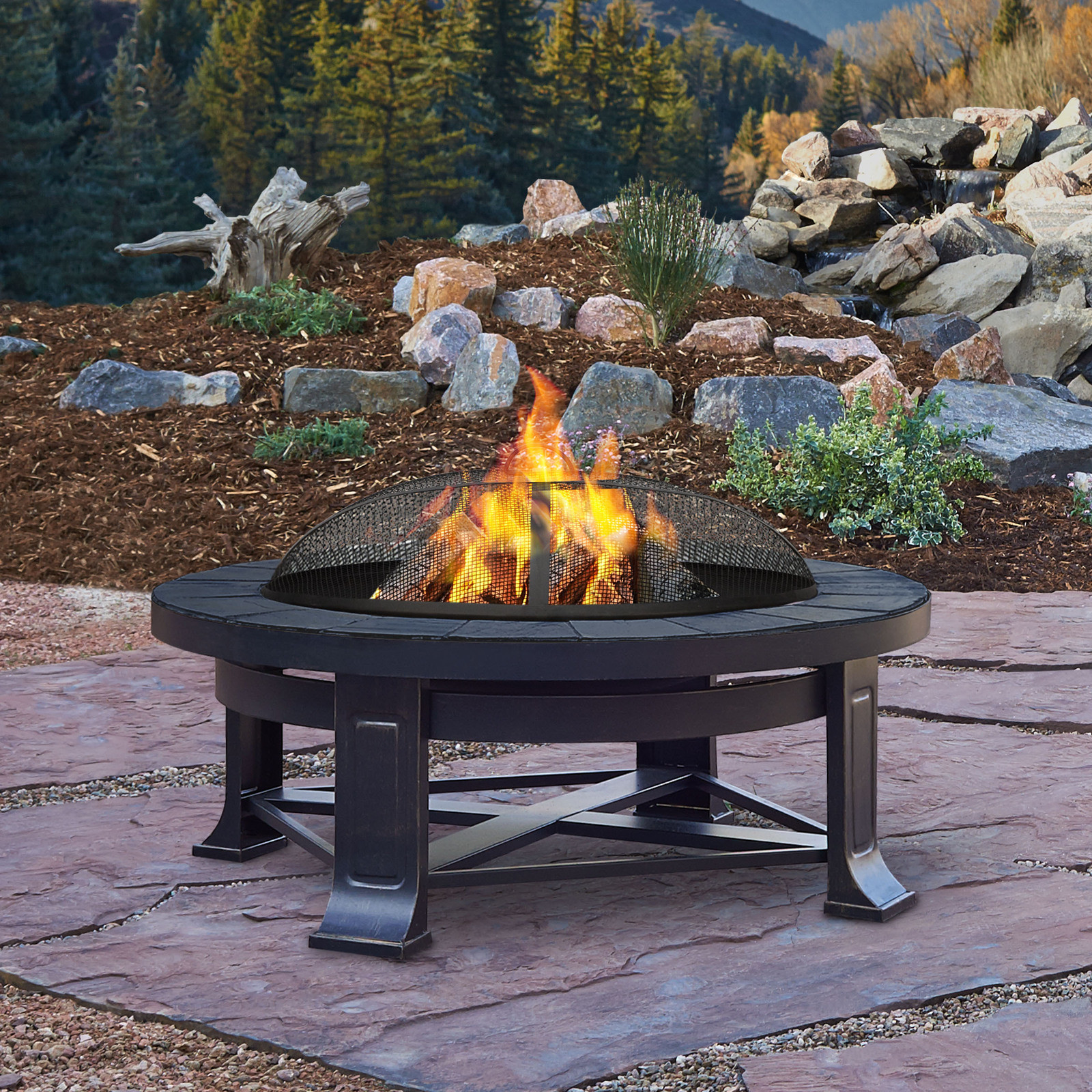 Patio Wood Fire Pit
 Real Flame Edwards 33 75" Outdoor Patio Deck Wood Burning