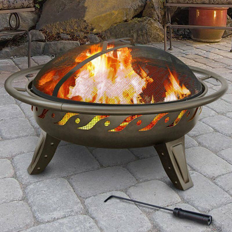Patio Wood Fire Pit
 Outdoor Fire Pit Wood Burning Rustic Heater Patio Steel