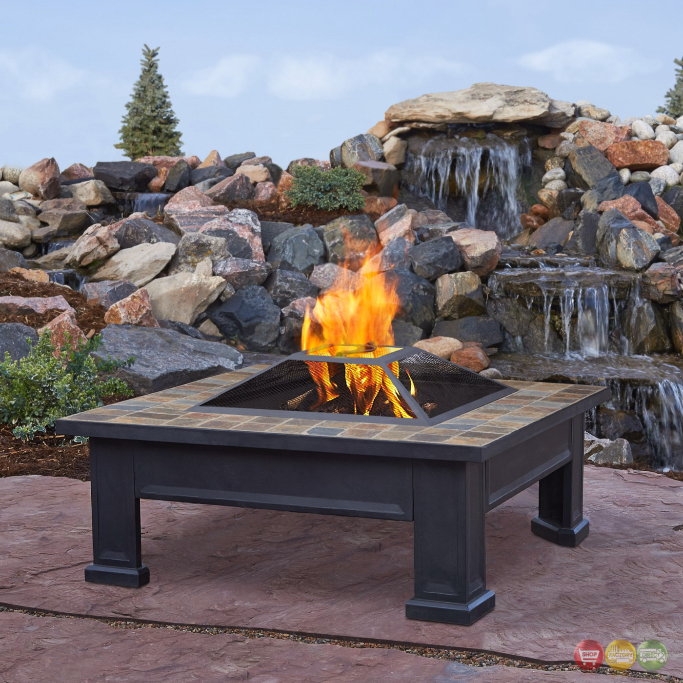 Patio Wood Fire Pit
 Breckenridge Outdoor Wood burning 34" Square Fire Pit With