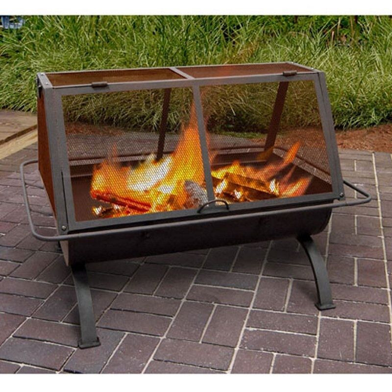 Patio Wood Fire Pit
 Outdoor Fire Pit Wood Burning Rustic Heater Patio Black