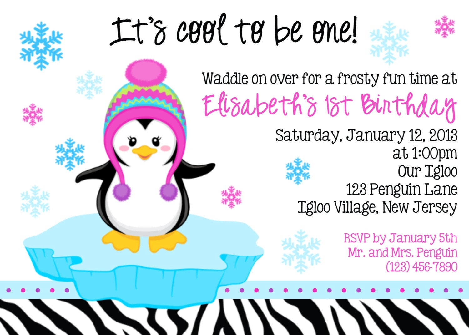 Penguin Birthday Invitations
 Penguin on Ice Invitation Personalized by afairytalebeginning
