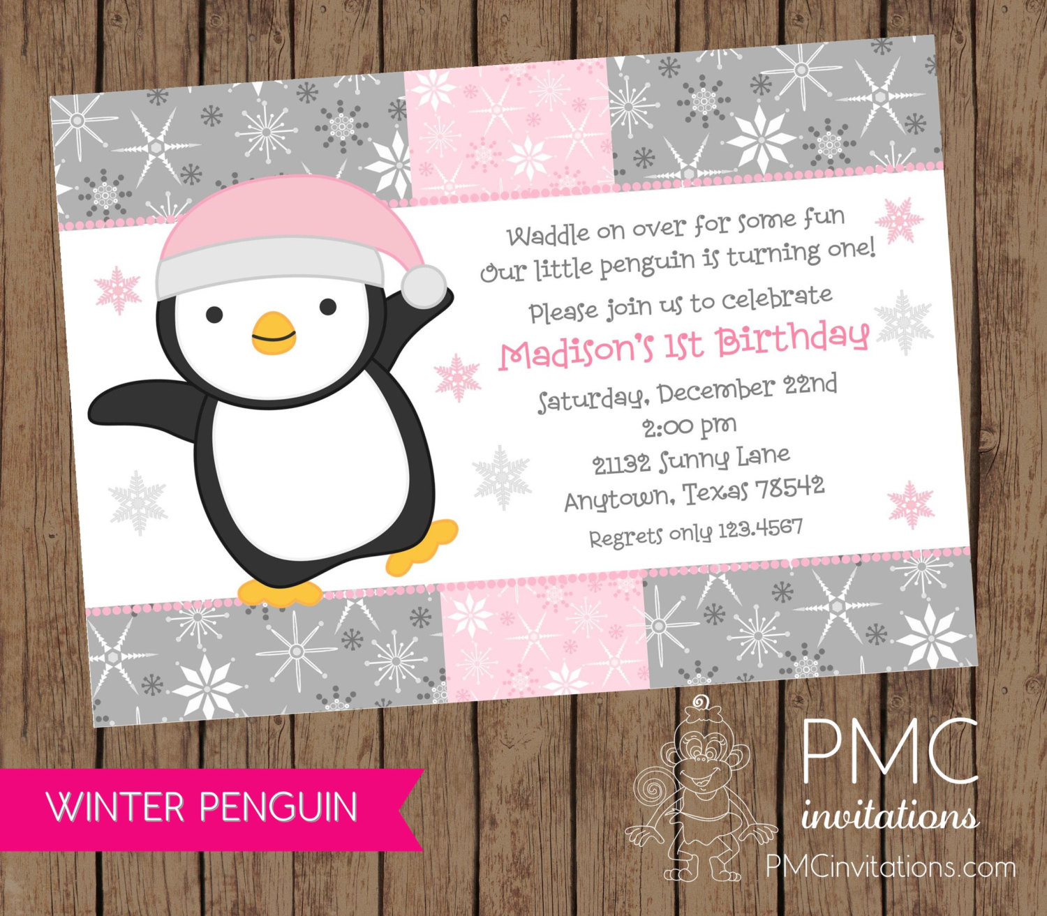 Penguin Birthday Invitations
 Winter Penguin Birthday Invitation 1 00 each with envelope