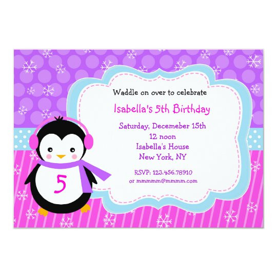 Penguin Birthday Invitations
 Penguin Winter Birthday Party Invitations