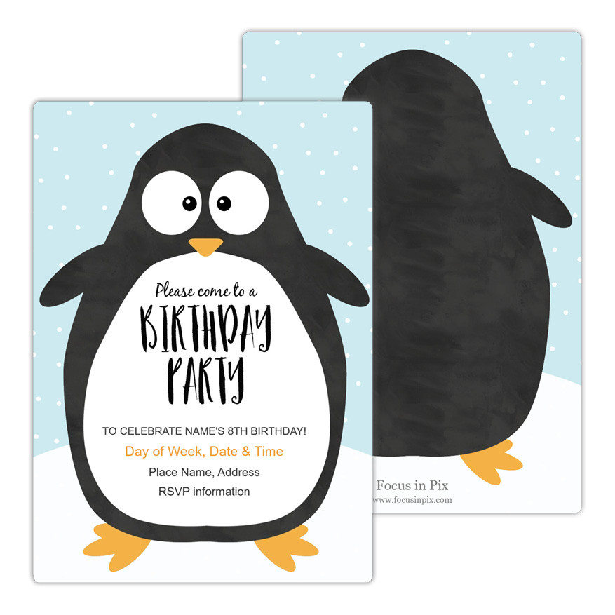 Penguin Birthday Invitations
 Penguin Party Birthday Party Invitation