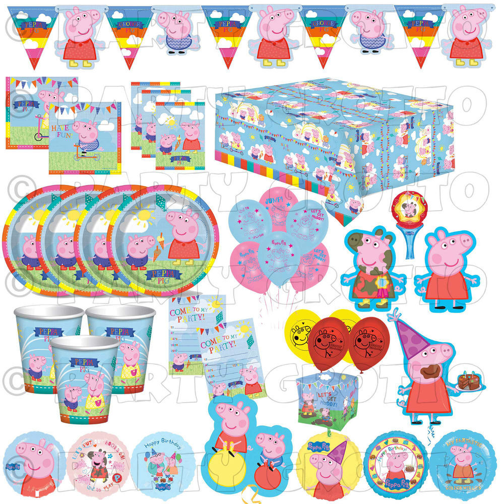 Peppa Pig Birthday Party Decorations
 PEPPA PIG Happy Birthday Party Supplies Tableware