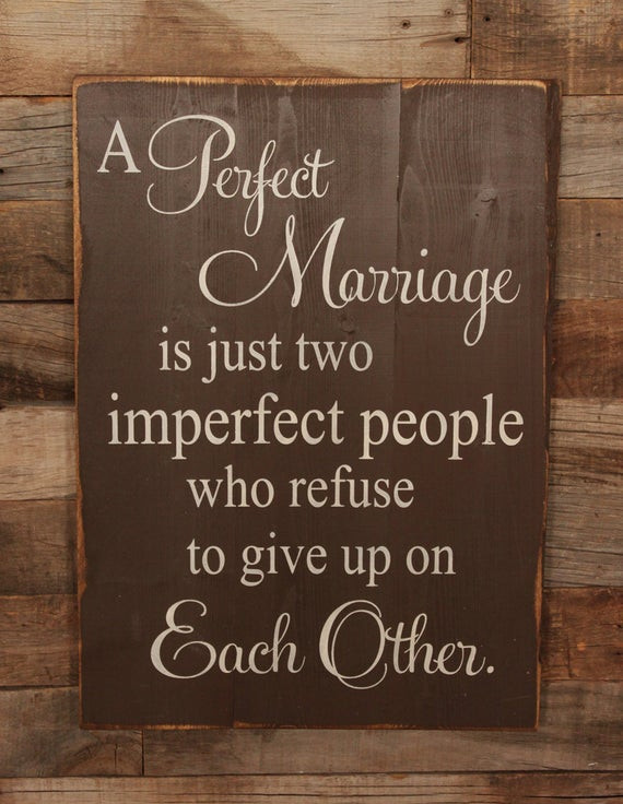 Perfect Marriage Quotes
 Wood Sign A Perfect Marriage Subway Sign by