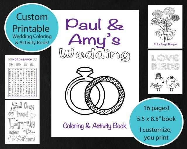 Personalized Coloring Books For Kids
 CUSTOM Printable Wedding Coloring & Activity Book