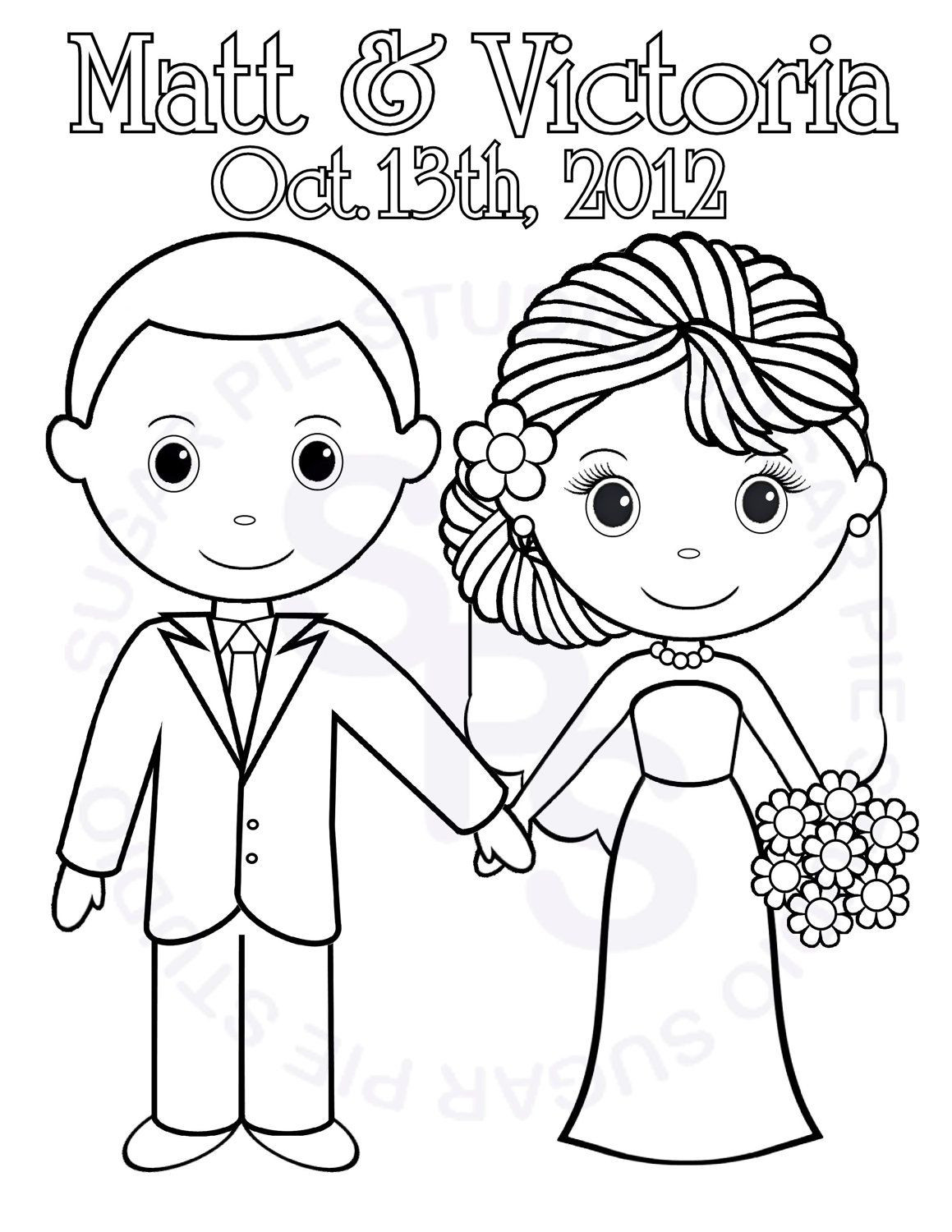 Personalized Coloring Books For Kids
 Personalized Printable Bride Groom Wedding Party Favor