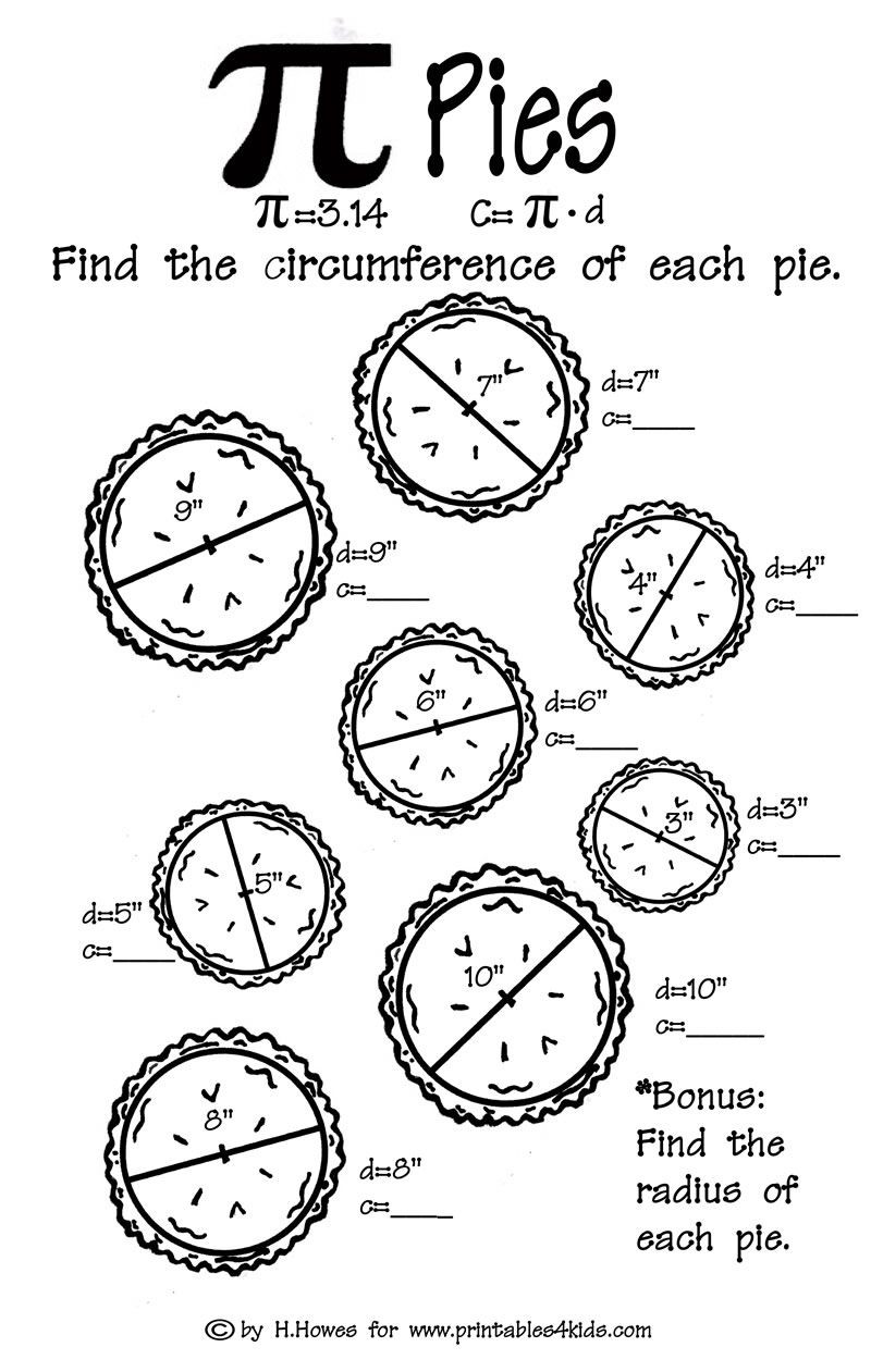 Pi Day Activities Worksheets
 Just love Pi pies Actually I love pretty much any kind