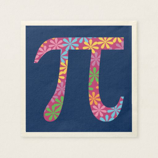 Pi Day Gifts
 Spring Pi Flowery Colorful Pi Day Gifts Paper Napkin
