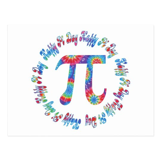 Pi Day Gifts
 Tie Dye Pi Day Tees and Gifts Postcard