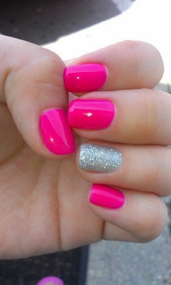 Pink And Glitter Nail Designs
 45 Pretty Pink Nail Art Designs For Creative Juice