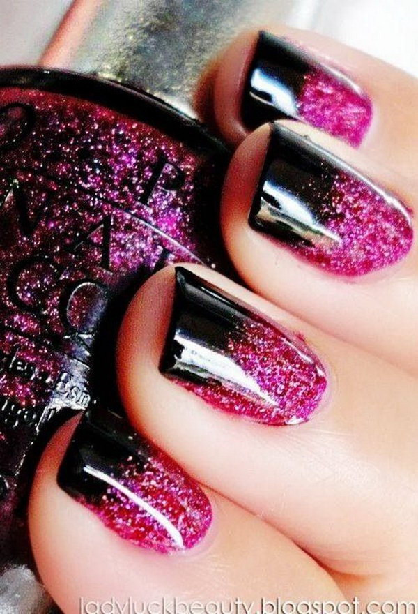 Pink And Glitter Nail Designs
 50 Beautiful Pink and Black Nail Designs 2017