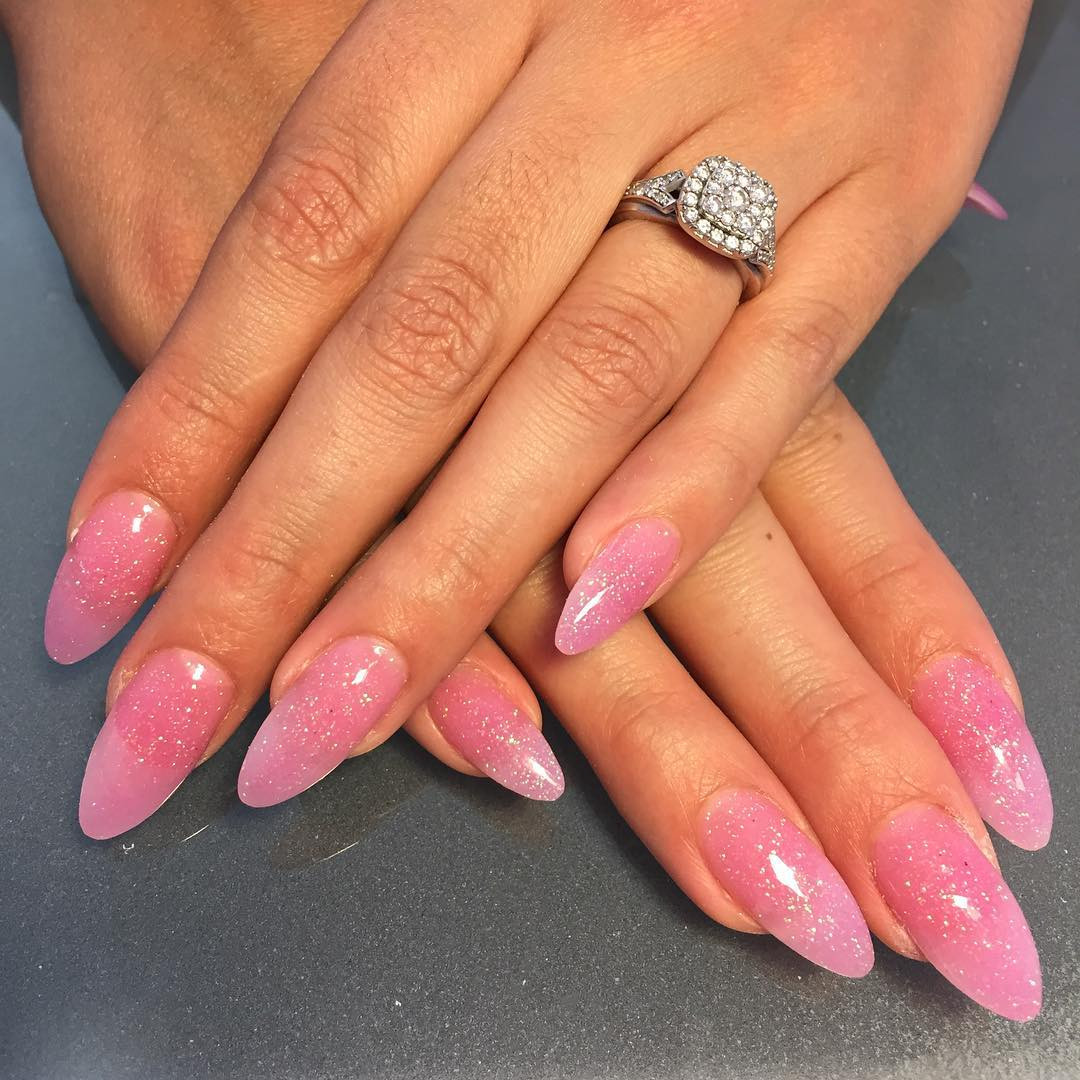 Pink And Glitter Nail Designs
 25 Pink Acrylic Nail Art Designs Ideas