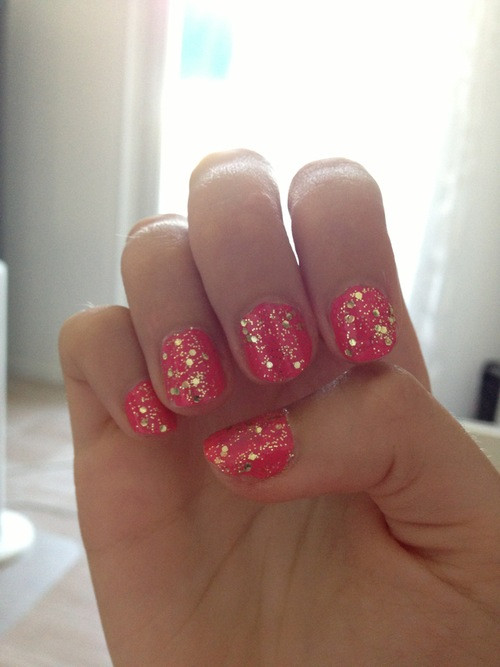 Pink And Gold Glitter Nails
 Pink And Gold Glitter Nails s and