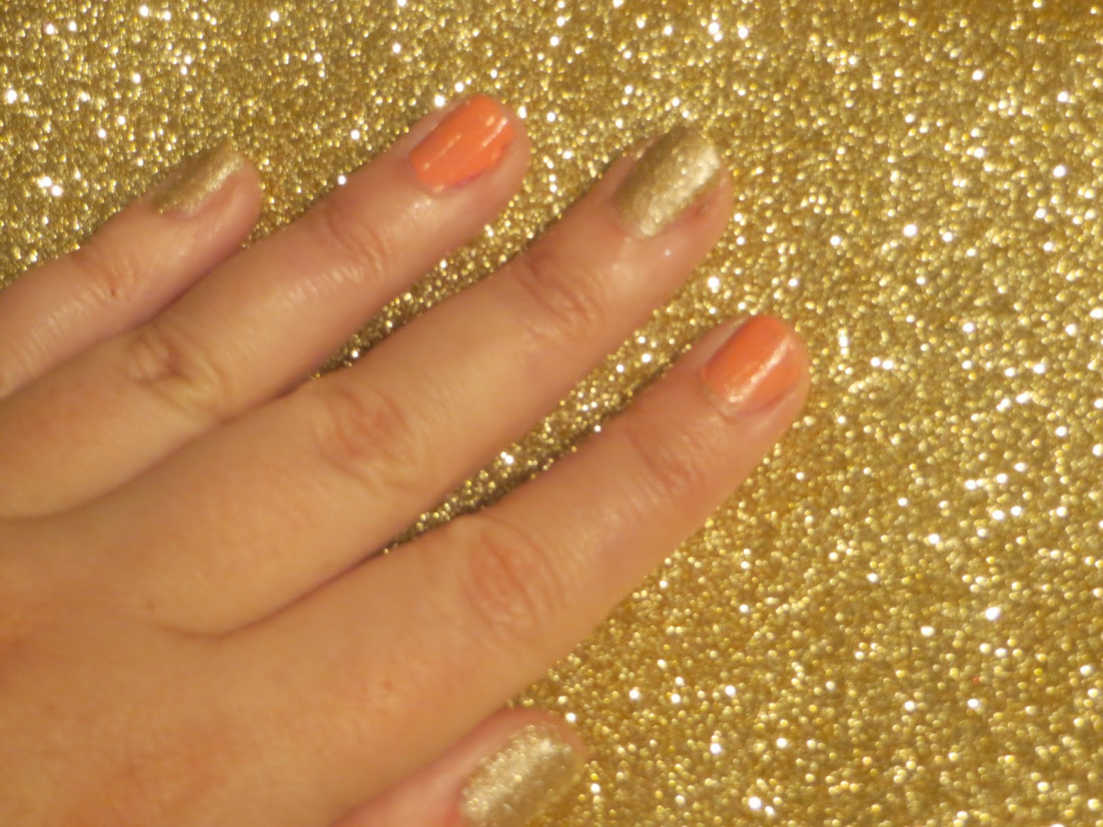 Pink And Gold Glitter Nails
 Elle Sees Beauty Blogger in Atlanta Pink Gold Glitter