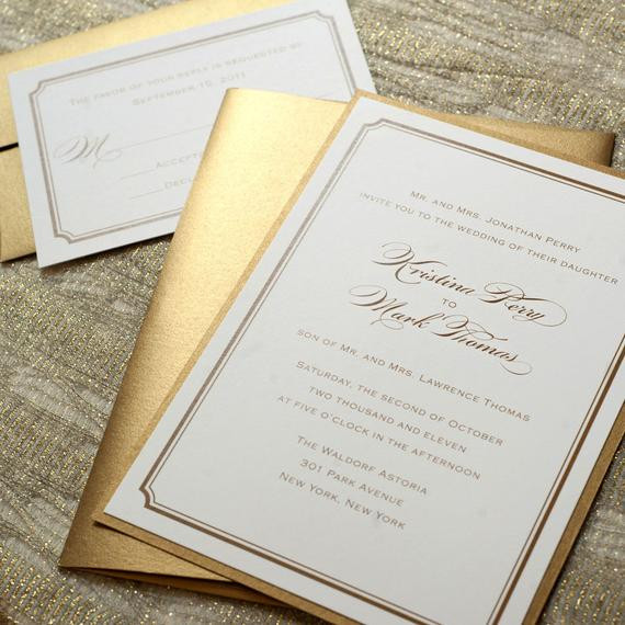 Plain Wedding Invitations
 Gold Wedding Invitation Printable Gold Foil Wedding