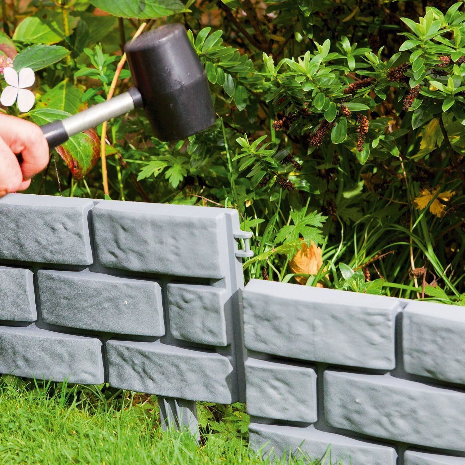 Plastic Landscape Edging
 Parkland Instant Brick Effect Hammer In Plastic Garden