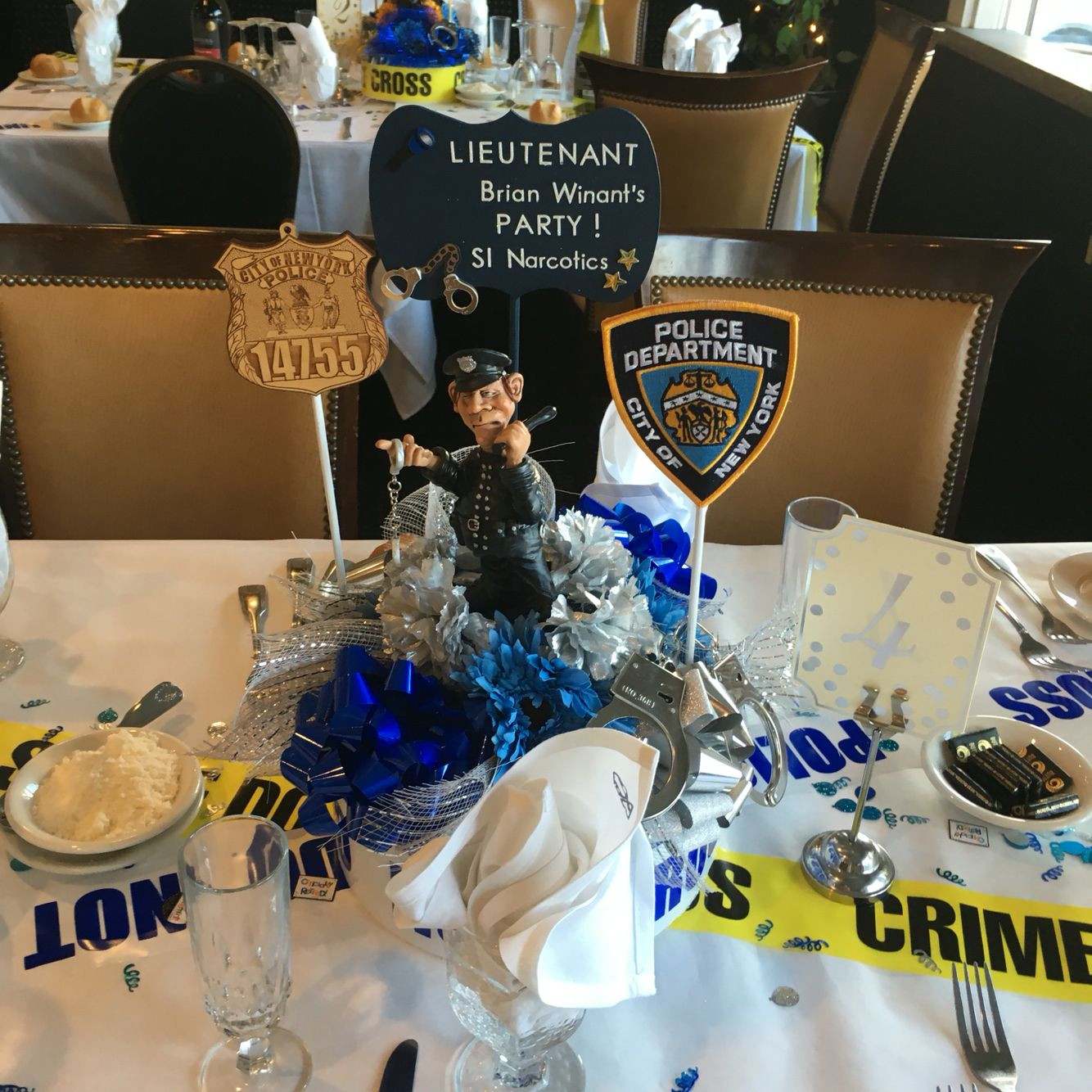 Police Retirement Party Ideas
 Centerpiece idea