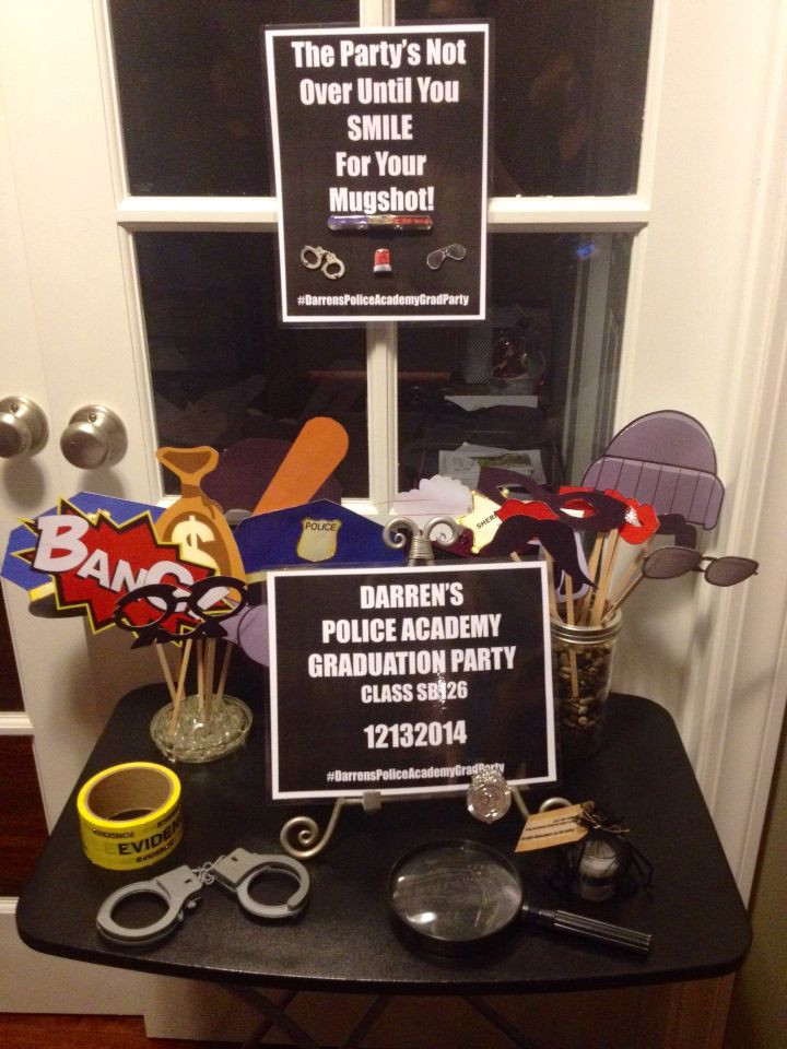 Police Retirement Party Ideas
 Police Academy Graduation photo props & decor