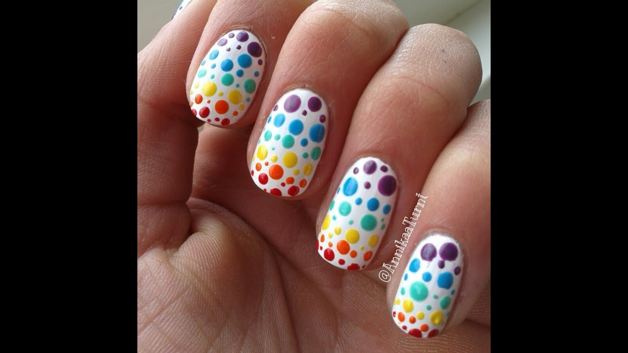 Polka Dot Nail Designs
 Colorful polka dots nail art