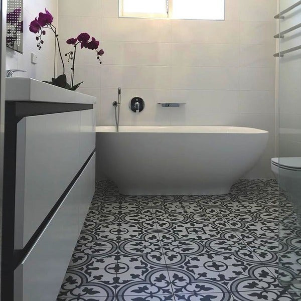 Porcelain Wall Tiles Bathroom
 SomerTile 9 75 x 9 75 inch Art Grey Porcelain Floor and
