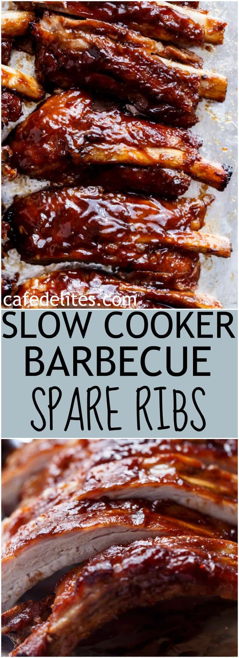 Pork Spare Ribs Slow Cooker Recipe
 Slow Cooker Barbecue Ribs Cafe Delites