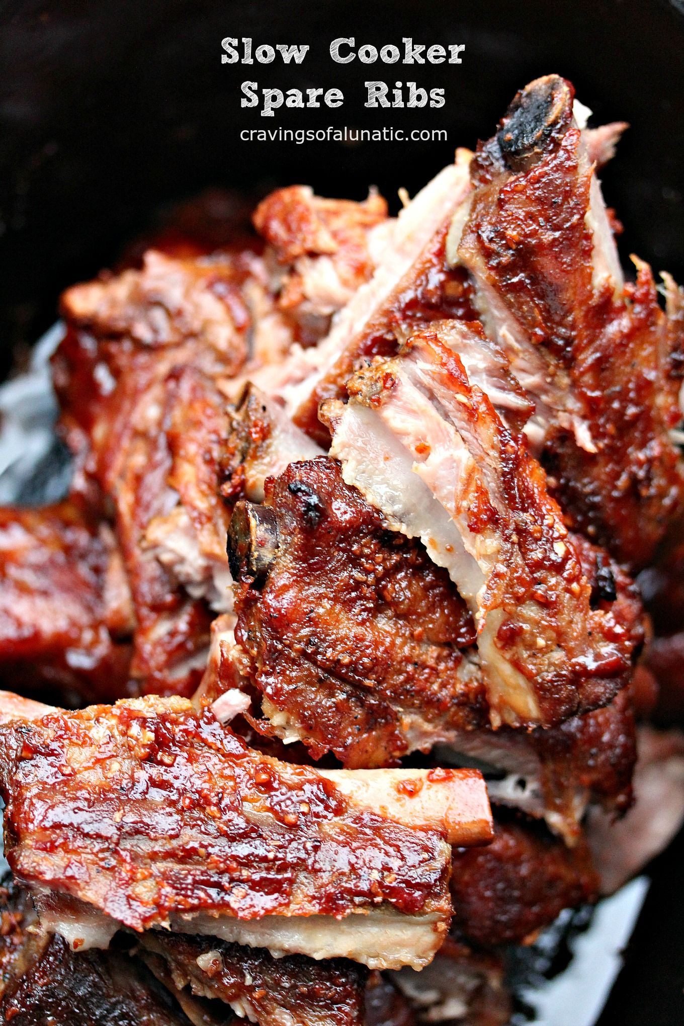 Pork Spare Ribs Slow Cooker Recipe
 Slow Cooker Spare Ribs from cravingsofalunatic This