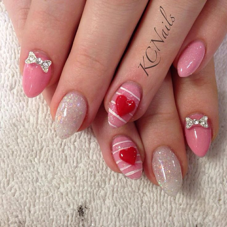 Pretty Almond Nails
 Pretty in pink Almond acrylic nails Pale pink white