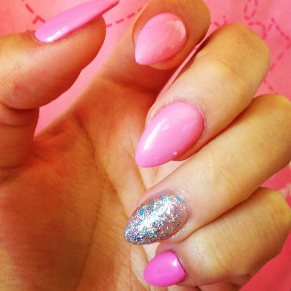 Pretty Almond Nails
 Baby pink almond nail Beautylish