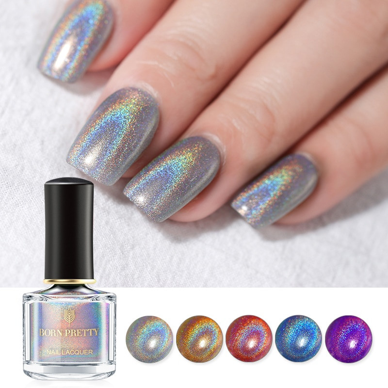 Pretty Polished Nails
 BORN PRETTY Holographic Nail Polish 6ml Flourish Series