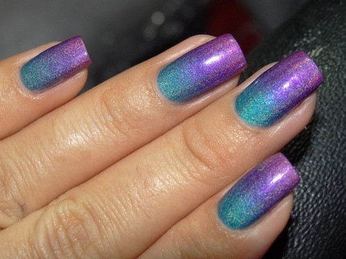 Pretty Purple Nails
 blue glitter nails pretty image on Favim