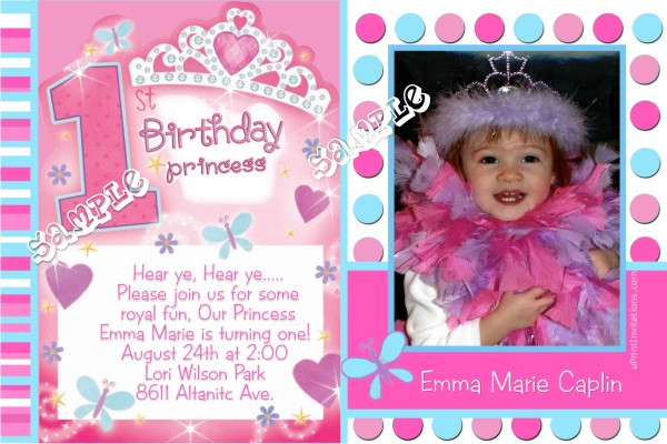 Princess 1st Birthday Invitations
 Princess 1st Birthday Invitations