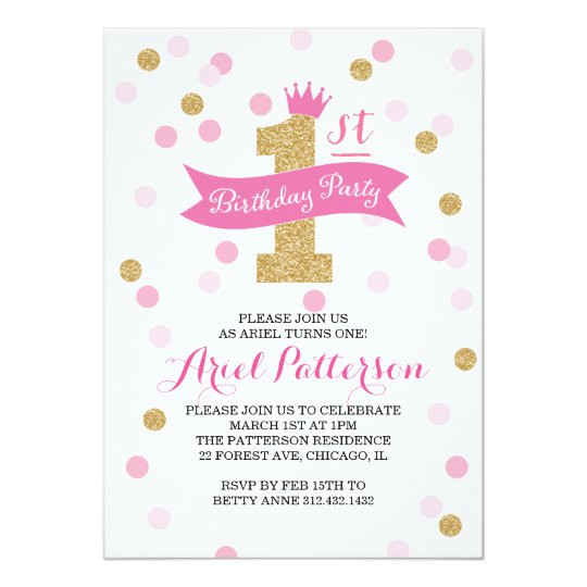Princess 1st Birthday Invitations
 Birthday Party