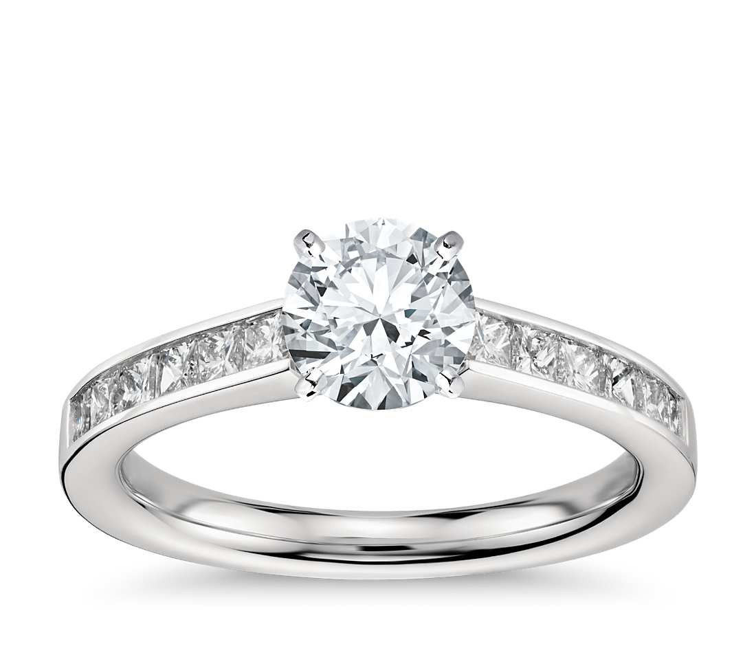 Princess Cut Wedding Rings
 Princess Cut Channel Set Diamond Engagement Ring in
