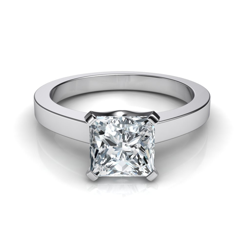Princess Cut Wedding Rings
 Novo Princess Cut Solitaire Diamond Engagement Ring