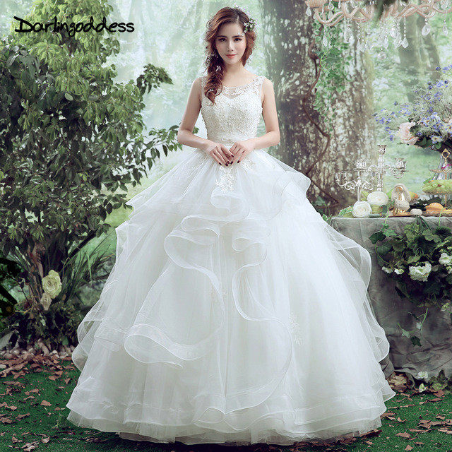 Princess Wedding Dresses
 Darlingoddess Lace Wedding Dress Elegant Corset Ball Gown