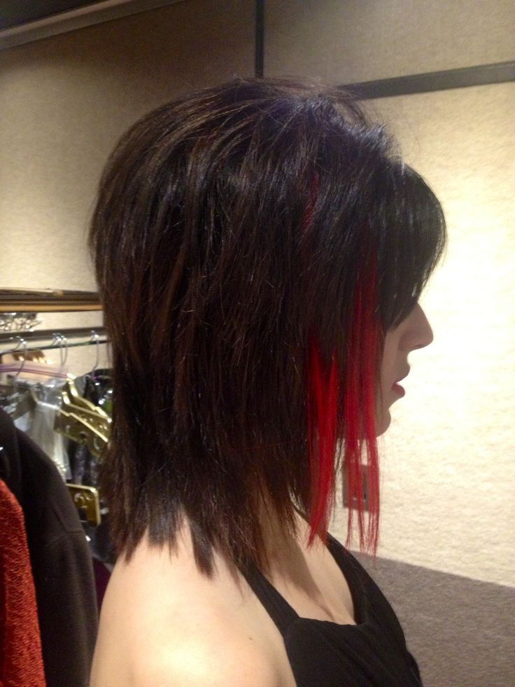 Punky Long Hairstyles
 Disconnected haircut with punky color red hair extension