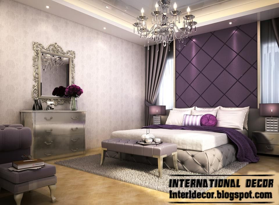 Purple Wall Decor For Bedrooms
 Contemporary Bedroom Design And Purple Wall Decoration
