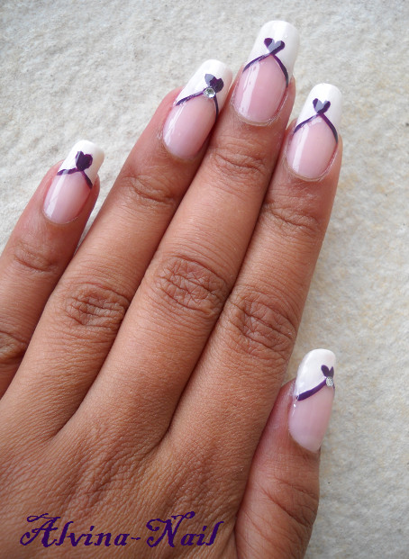 Purple Wedding Nails
 French white and purple wedding by alvina nail on DeviantArt