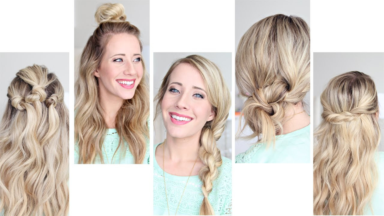 Quick And Cute Hairstyles
 Five Easy 1 min Hairstyles