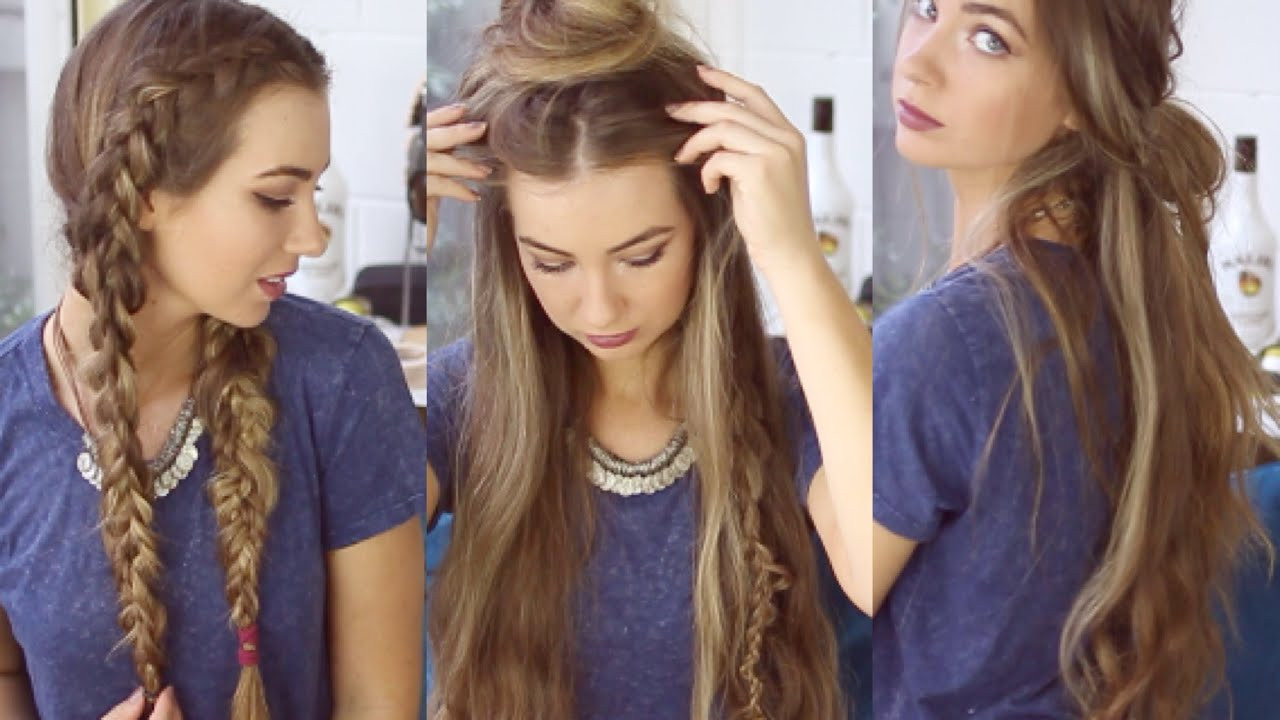 Quick And Cute Hairstyles
 3 QUICK AND EASY BOHO HAIRSTYLES Cute Heatless