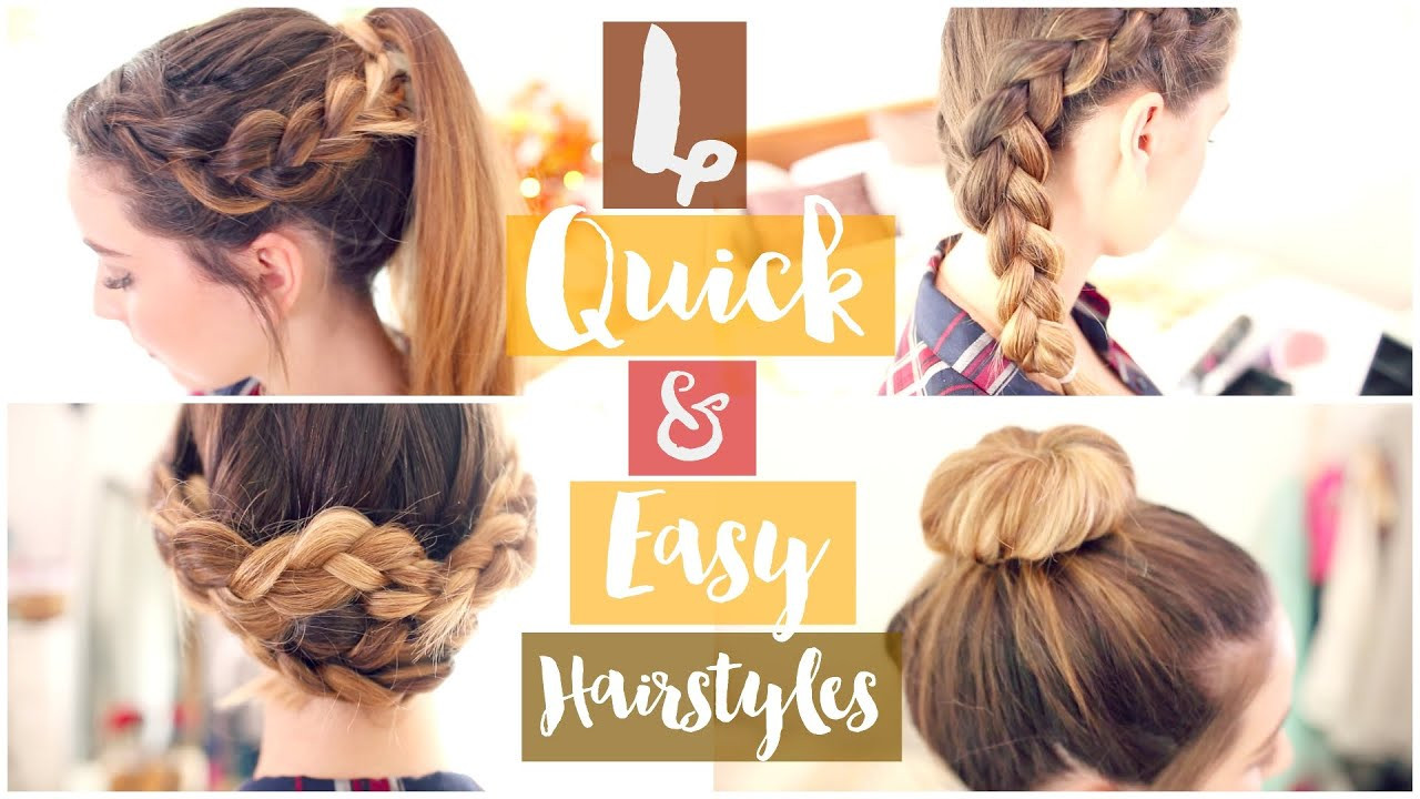 Quick And Cute Hairstyles
 How To 4 Quick & Easy Hairstyles