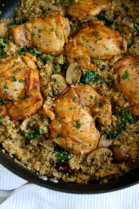 Quinoa Dinner Recipes
 e Pot Chicken Quinoa Mushrooms & Spinach Recipe