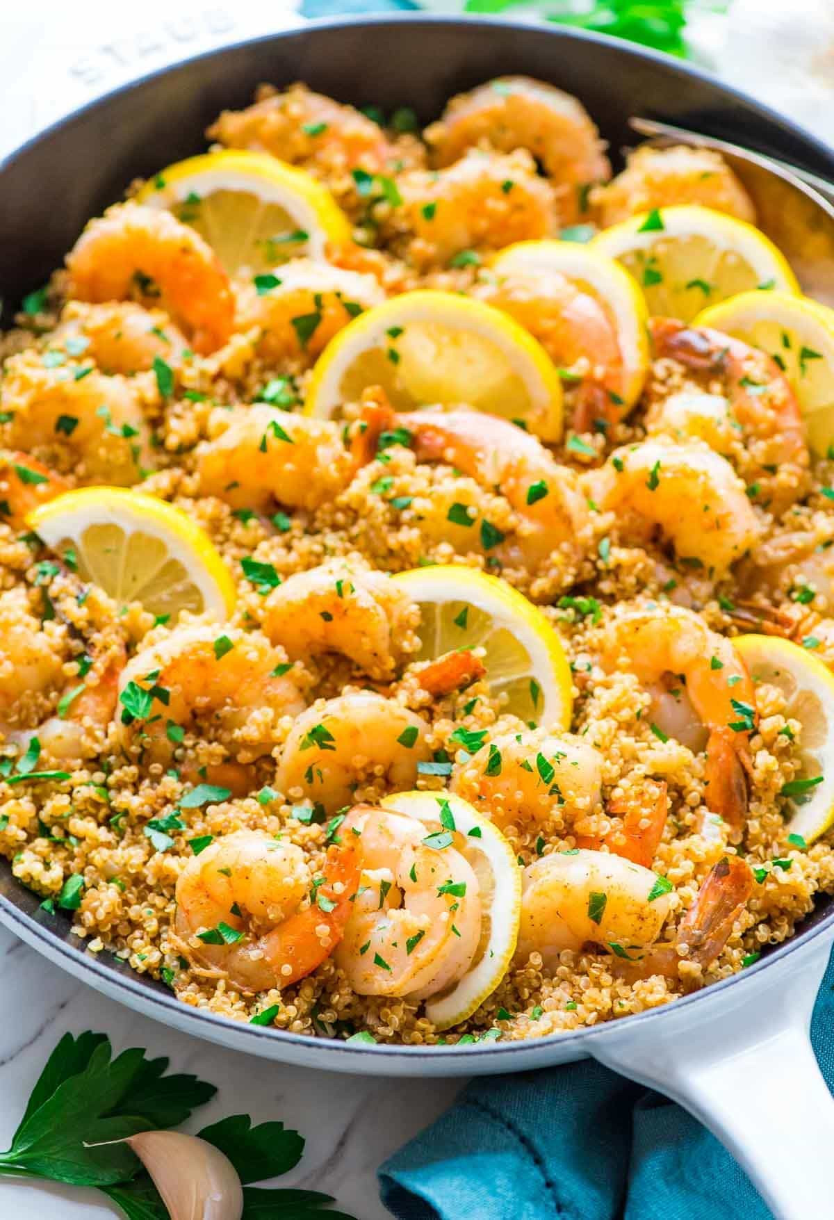 Quinoa Dinner Recipes
 Garlic Shrimp with Quinoa