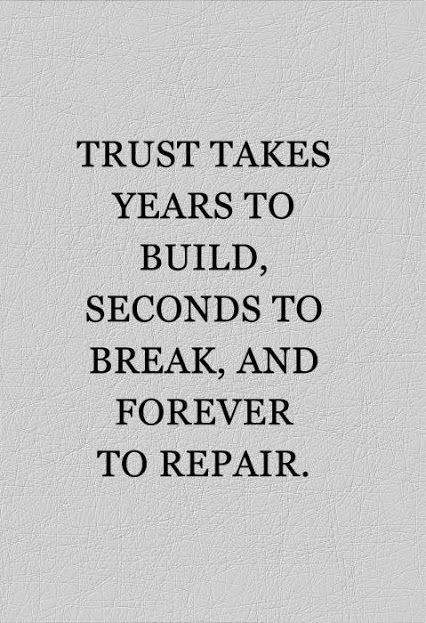 Quote About Trust In A Relationship
 Trust takes years to build seconds to break and forever