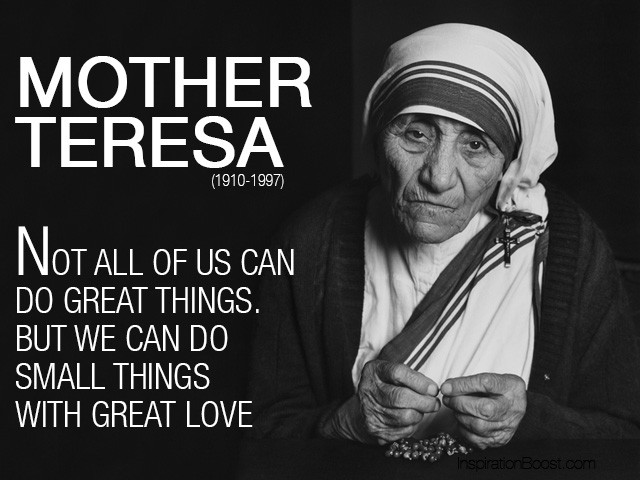 Quote Of Mother Teresa
 Just another part to the “Apple tree story”