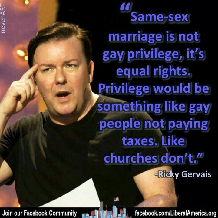 Quotes About Gay Marriages
 Ricky Gervais Religion Quotes QuotesGram