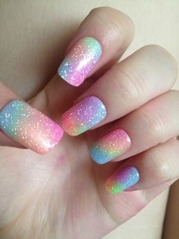 Rainbow Glitter Nails
 50 Best Ombre Nail Designs for 2020 Ombre Nail Art Ideas